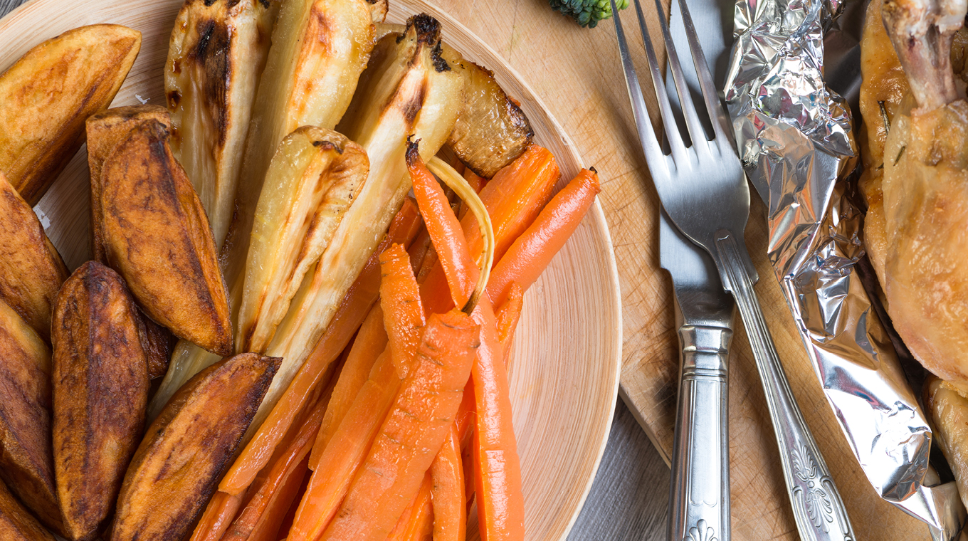 Kip met pastinaak en zoete aardappel